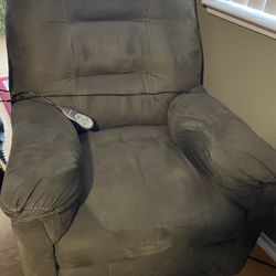 Light Green Suede Recliner