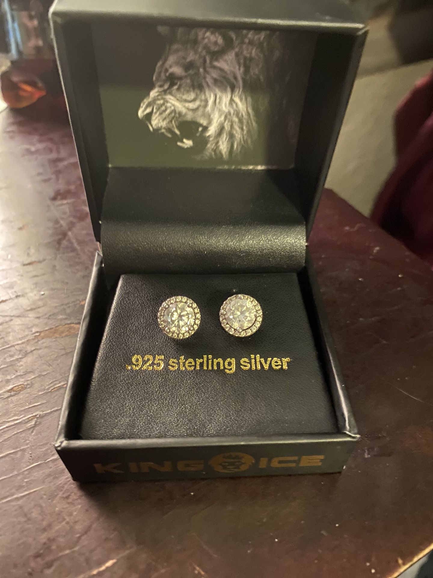 King Ice Steeling Silver Earrings 