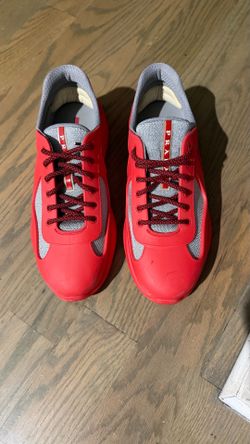 Prada sneakers red and grey