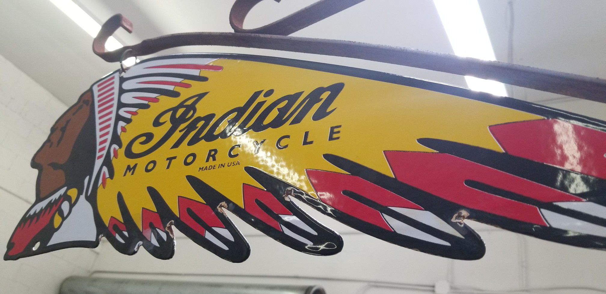 Double Sided Indian Motorcycle Sign