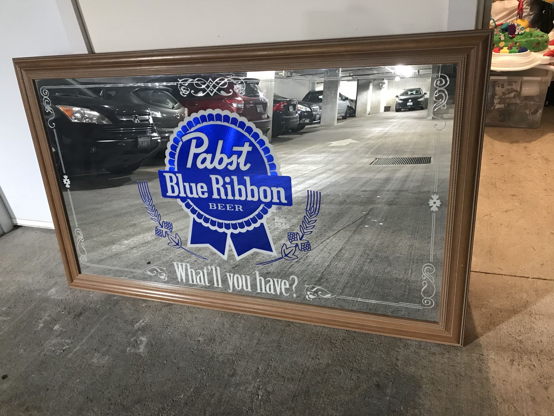 Beer Mirror - Pabst Blue Ribbon