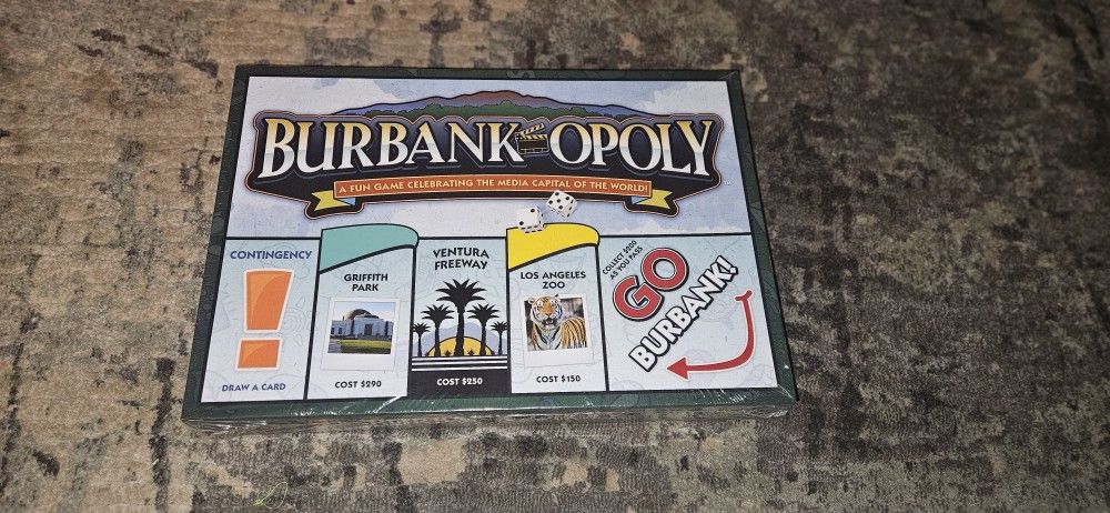 Burbank-Opoly. Brand New Factory Sealed! Monopoly style Game For BURBANK, CA!