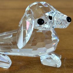 1987 Swarovski Crystal “Mini” Dachshund With Frosted Tail🔴Scroll Down For Full Details🔴