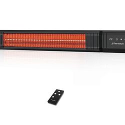 Patio Heater for Outdoor, Electric 1500W IP65 Waterproof with Remote, 9 Heating Levels & 24H Timer for Restaurant Backyard, Plug-in 120V Black