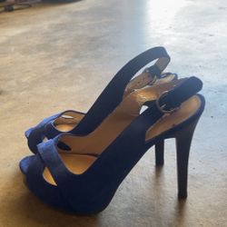 blue guess high heel shoes