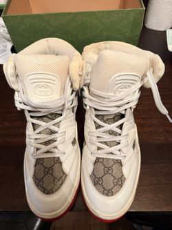 Gucci Basket High Men’s White Demetra Red Us Size 13