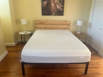 Queen size bed, and mattress - like new