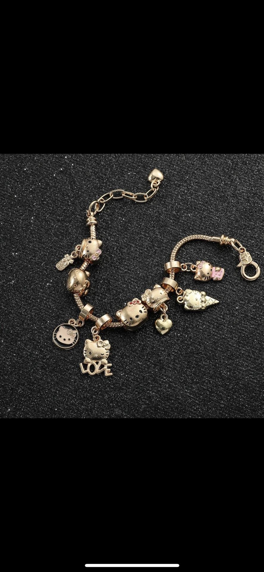 Gold Colored Hello Kitty Bracelet 