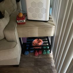 End Table With Drawers And Bottom Shelf