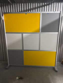 Office Room Divider • Rolling Aluminum Partition • 6x6.6 ft • Excellent Condition