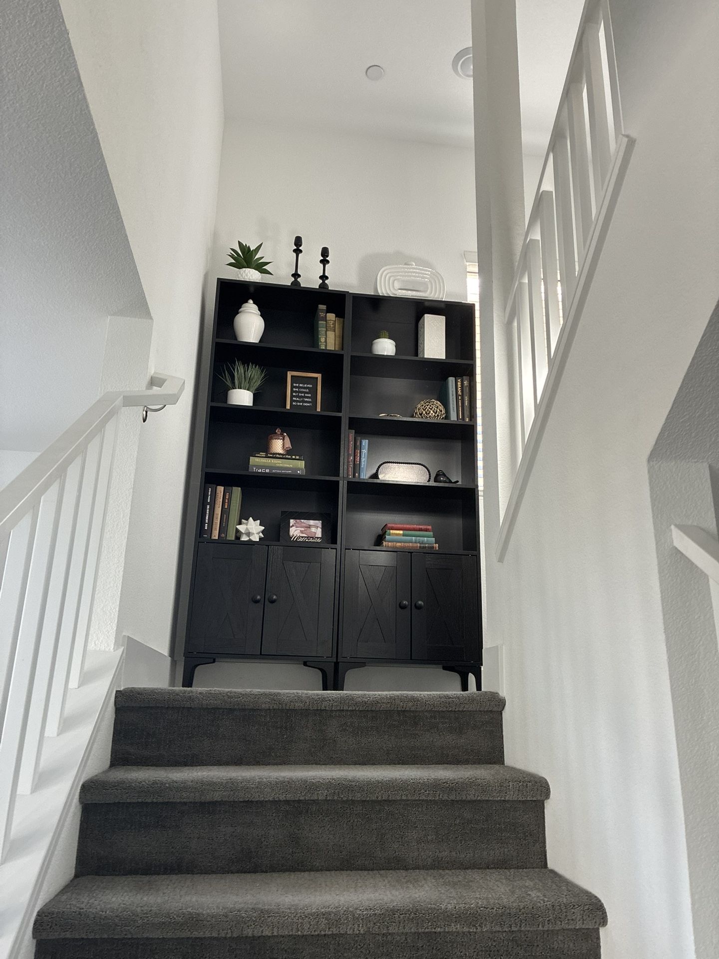 2 Black Bookshelves 