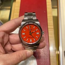 Charmander Automatic Mechanical Movement Waterproof Coral Red Fashion Men's Watch Swiss Watch 41mm Red Dial Oystersteel Case