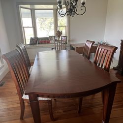 Solid Wood Dining Table + 4 Chairs – Sturdy – Priced to Sell