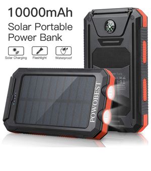 Photo Solar Charger 10000mAh, POWOBEST Dual USB Portable Charger Solar Power Bank