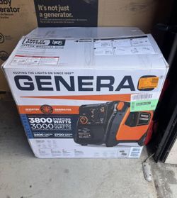 Generac 3800/3000-Watt Dual Fuel Inveter Generator, Fully Enclosed Case and Easy-To-Use Electric Start with Battery Included