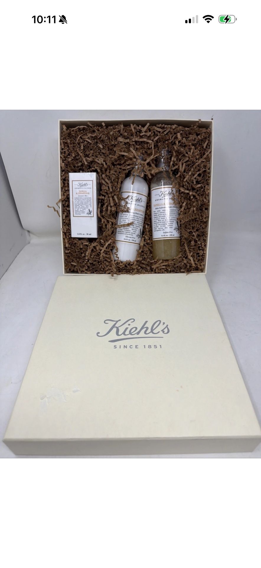 Kiehl's Aromatic Blends Vanilla and & Cedarwood Set Mist Perfume+lotion+cleanser