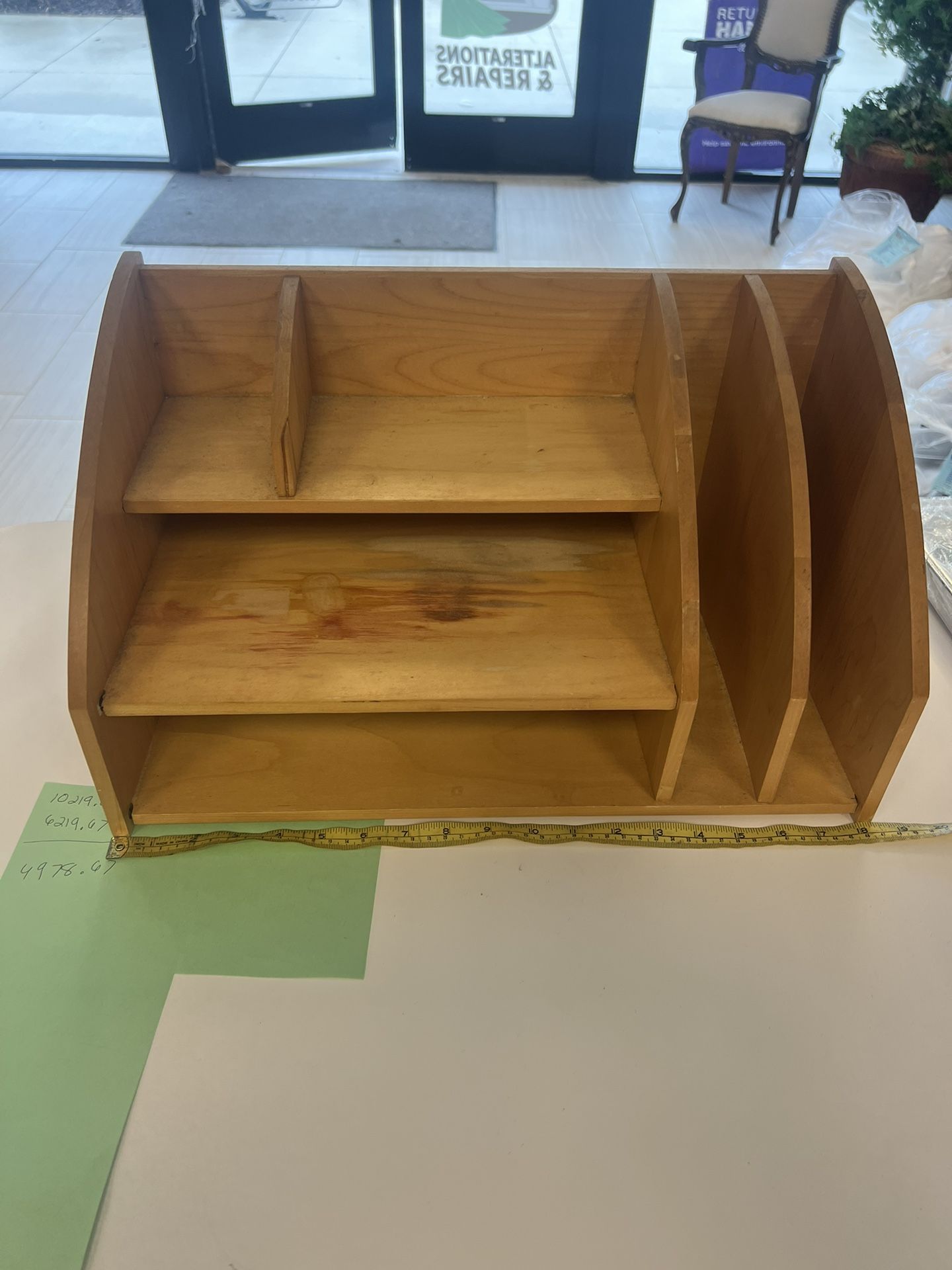 Pottery Barn Solid Wood Large Office Desk Organizer