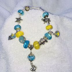 Pandora style charm bracelet take me to the beach