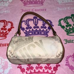 Vintage Cream Juicy Couture Purse Barrel Bag Handbag Y2K 