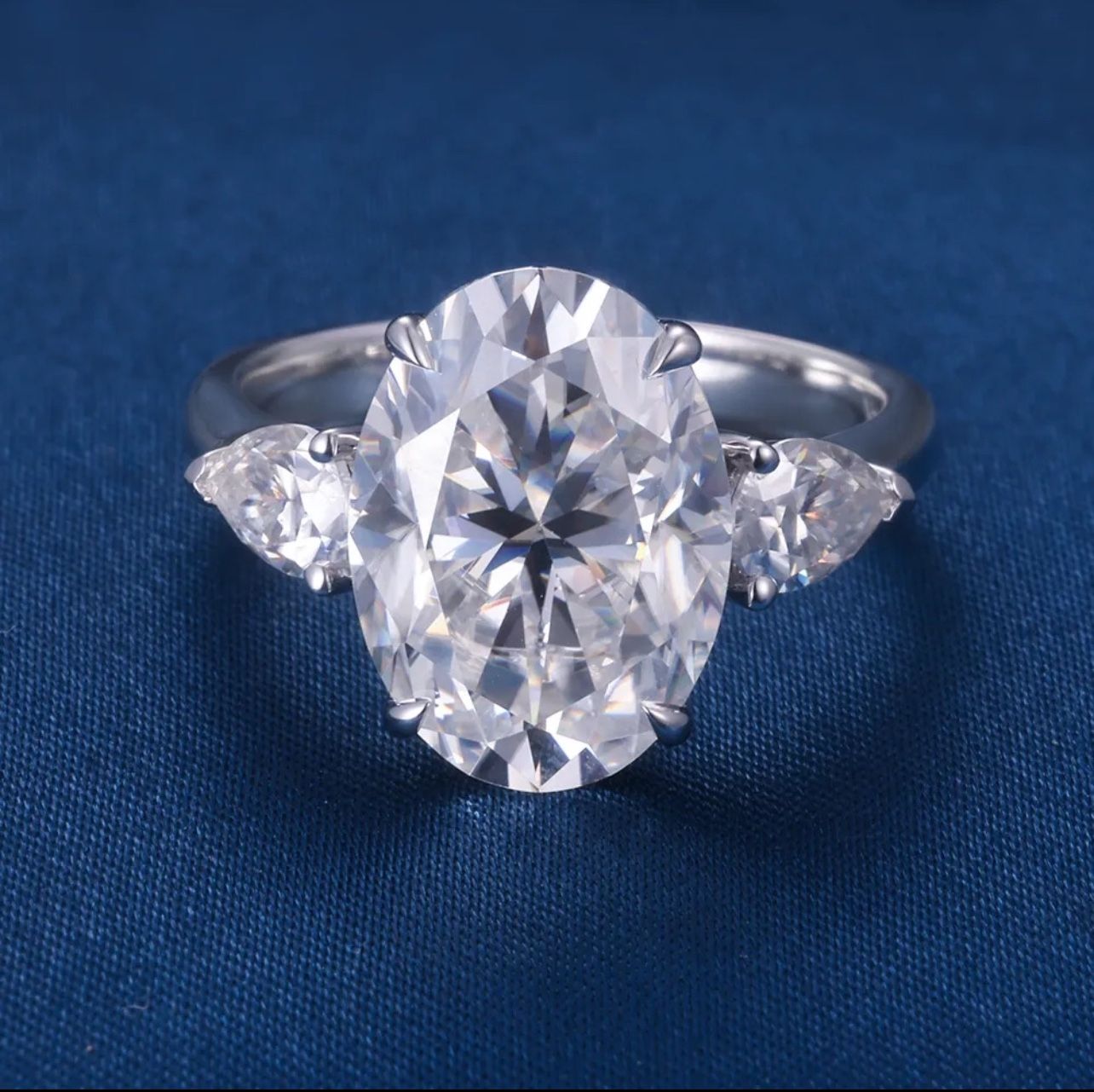 🔥✅🔥✅6Carat Certified Lab Grown Moissanite Diamond Engagement Ring Solid 14K Gold Size 7