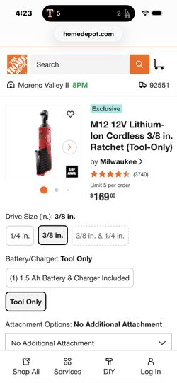 Milwaukee Ratchet 3/8