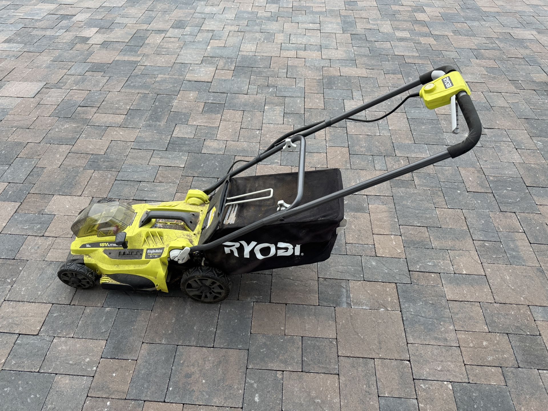 Ryobi Mower, Blower, String Trimmer, and San Joe Detached
