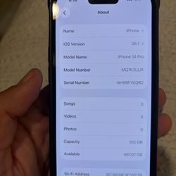 Black IPhone 14 Pro 512gb (AT&T)