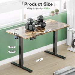 Sweet Furniture Electric Height Adjustable Standing Desk Modern Adjust table Sit to Stand Desk Computer Ergonomic Computer Workstation Gifts 48” 