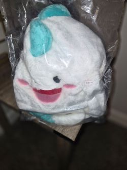 White and Teal Bunny Plush Stuffed Animal