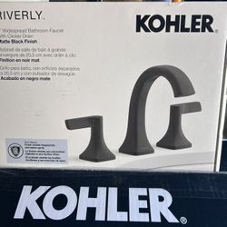 Kohler Riverly Widespread Bathroom Sink Faucet -  Matte Black - NEW