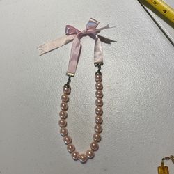 Unique Pink Pearl Necklace 
