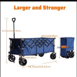 $100!!! 43” Xtra Long Wagon, . Inside measurements 43”x19”x15” with cup holders, and brakes on tank wheels,