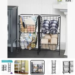 4 Tier Flip Market Basket Storage Basket Kitchen Organiser Storage Rack
