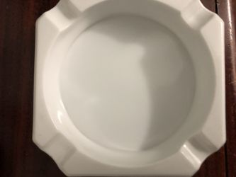 Milk Glass ornate heavy vintage ashtray