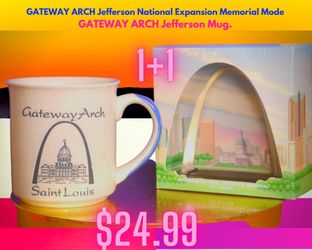 St. Louis Arc Mug + Arc Figure|| New||.