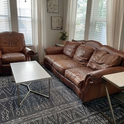 Leather Sofa and Recliner