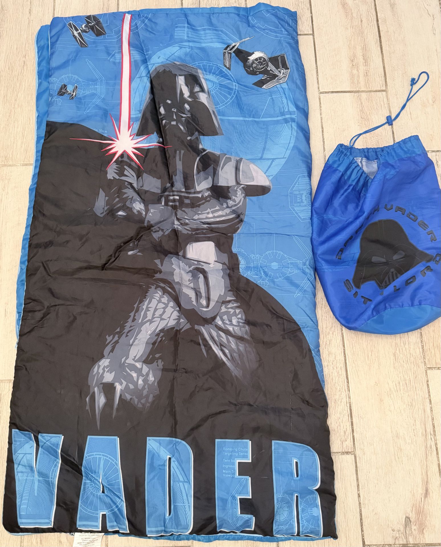 Star Wars Darth Vader Kids Sleeping Bag w/ Carry Bag – Lightweight – Blue/Black