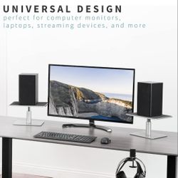 VIVO Clamp-On Universal Height Adjustable Ergonomic Computer Monitor Silver 