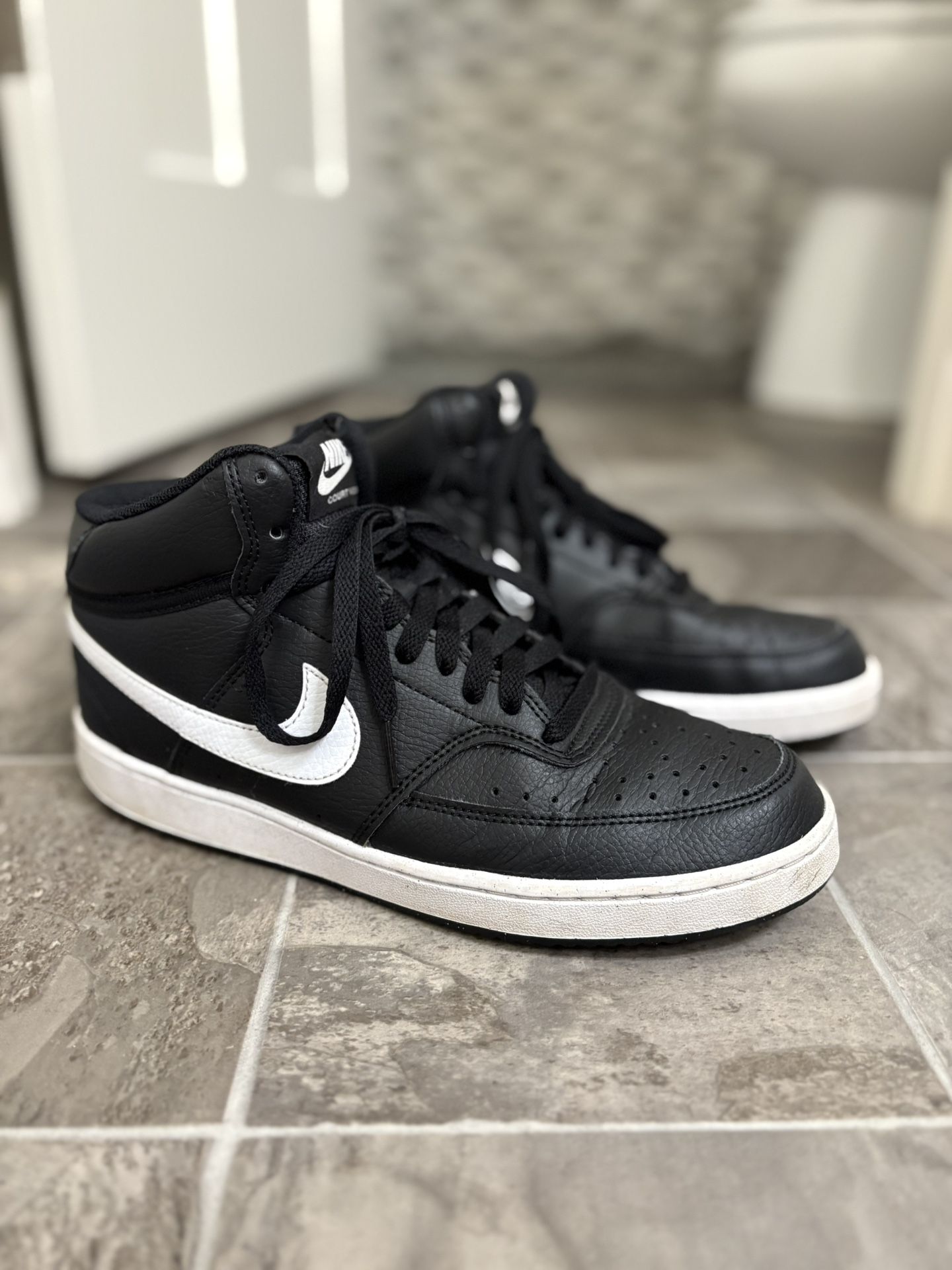 Nike Court Vision Mid Black & White Sneakers
