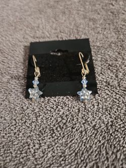 Vintage Blue Star Dangle Earrings