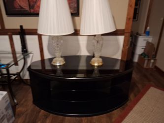 New,Large TV Stand W/Glass Tops