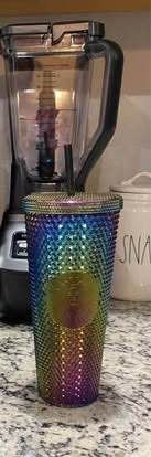Brand New Starbucks Oil Slick Rainbow 24oz Tumbler Cold Brew Studded Cup NEVER USED MUST PICK UP 
