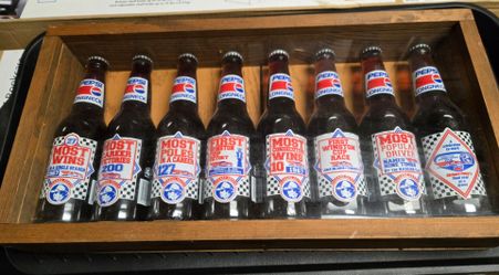 Complete Set Richard Petty Pepsi Bottles in Display Case Nascar