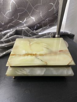 Vintage Green Onyx Jewelry Box Refurbished