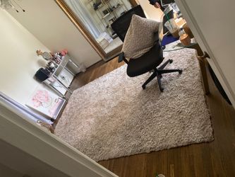 Blush colored shag rug