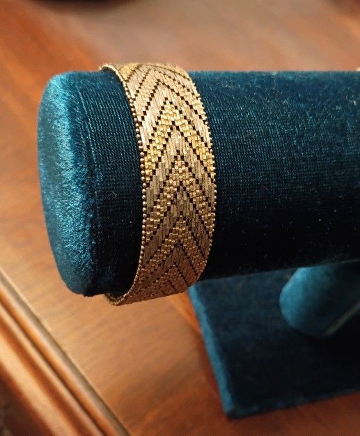 Vintage 925 Italy Tri Color Gold Plated Over Sterling Silver Bracelet