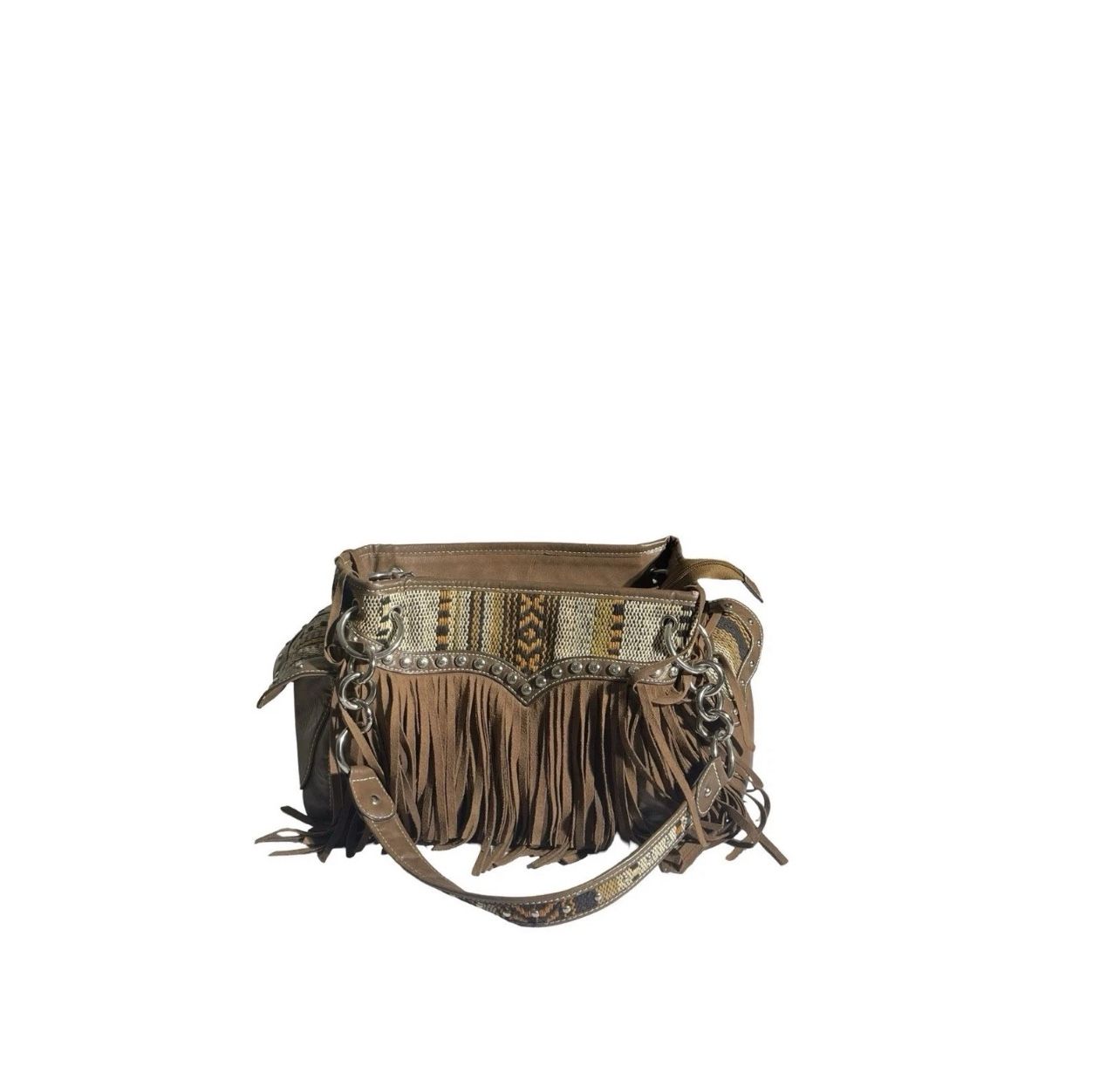 Blazin Roxx brown fringe western handbag β boho tribal style purse