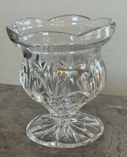 Royal Limited 24% Lead Crystal Pedestal Vase with Cut Glass Detailing