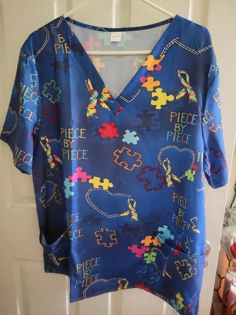 Women's Printed Scrub Top