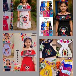 Variety of Mexican Dresses For Girls - Variety of Mexican Dresses For Girls Variedad de Vestidos Para Niñas Variedad de Ropa Tipica para Familia Price